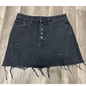 Free People | We The Free Black Denim Mini Skirt - Size: 25